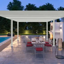 Pergola Bioclimatique Ombréa En Aluminium 4 X 6 M Autoportée - Blanche -Jardelix Soldes Magasin pergola bioclimatique 4x6 blanche alu ombrea 15 728868