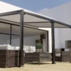 Pergola Bioclimatique Adossée En Aluminium 3 X 4 M - Melbourne -Jardelix Soldes Magasin pergola bioclimatique adossee