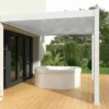 Pergola Bioclimatique Ombréa En Aluminium 3 X 4 M Adossée - Blanche -Jardelix Soldes Magasin pergola bioclimatique adossee 3x4m 12m2 ombrea 15 729131