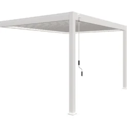 Pergola Bioclimatique Ombréa En Aluminium 3 X 4 M Adossée - Blanche -Jardelix Soldes Magasin pergola bioclimatique adossee 3x4m blanche ombrea 15 729131