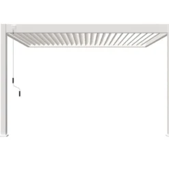 Pergola Bioclimatique Ombréa En Aluminium 3 X 4 M Adossée - Blanche -Jardelix Soldes Magasin pergola bioclimatique adossee 3x4m ombrea 15 729131