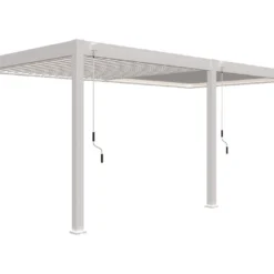 Pergola Bioclimatique Ombréa En Aluminium 3 X 6 M Adossée - Blanche -Jardelix Soldes Magasin pergola bioclimatique adossee 3x6m alu ombrea 15 729278
