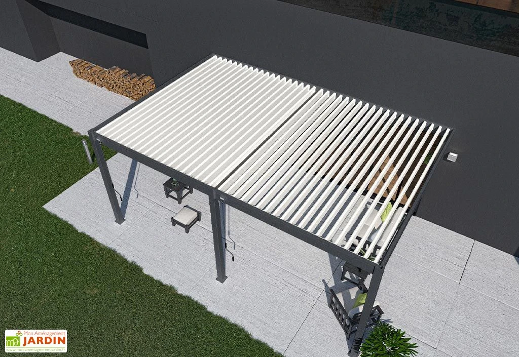 Pergola Bioclimatique Ombréa En Aluminium 4 X 6 M Adossée - Anthracite 8 Pergola Bioclimatique Ombréa En Aluminium 4 X 6 M Adossée - Anthracite – Image 6