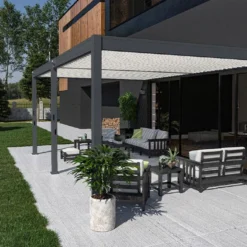 Pergola Bioclimatique Ombréa En Aluminium 4 X 6 M Adossée - Anthracite 9 Pergola Bioclimatique Ombréa En Aluminium 4 X 6 M Adossée - Anthracite -Jardelix Soldes Magasin pergola bioclimatique adossee 4x6 ombrea 15 729520