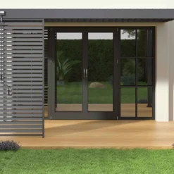 Pergola Bioclimatique Ombréa En Aluminium 3 X 4 M Adossée - Anthracite -Jardelix Soldes Magasin pergola bioclimatique adossee aluminium 3x4m anthracite 15 729056