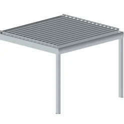 Pergola Bioclimatique Adossée En Alu Avec Lames Motorisées Hostun II -Jardelix Soldes Magasin pergola bioclimatique adossee aluminium hostun 2 blanc