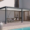 Pergola Bioclimatique Ombréa En Aluminium 3 X 6 M Adossée - Anthracite -Jardelix Soldes Magasin pergola bioclimatique adossee manuelle 3x6m ombrea 15 729339