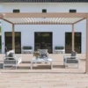 Pergola Bioclimatique Ombréa En Aluminium 3 X 4 M Autoportée - Beige Agathe -Jardelix Soldes Magasin pergola bioclimatique alu beige 3x4 ombrea 15 728363