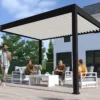 Pergola Bioclimatique Ombréa En Aluminium 3 X 4 M Autoportée - Noir Charbon -Jardelix Soldes Magasin pergola bioclimatique alu noire ombrea 15 728288