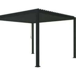Pergola Bioclimatique Autoportée En Aluminium 9 M² + Store 3 M -Jardelix Soldes Magasin pergola bioclimatique aluminium