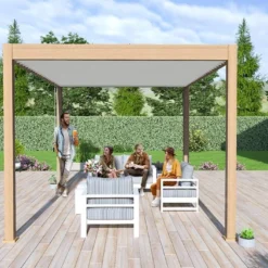 Pergola Bioclimatique Ombréa En Aluminium 3 X 4 M Autoportée - Imitation Bois 11 Pergola Bioclimatique Ombréa En Aluminium 3 X 4 M Autoportée - Imitation Bois -Jardelix Soldes Magasin pergola bioclimatique aluminium 3x4 ombrea 15 728257