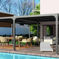 Pergola Bioclimatique Lames Orientables En Aluminium 32,63 M² 11 Pergola Bioclimatique Lames Orientables En Aluminium 32,63 M² -Jardelix Soldes Magasin pergola bioclimatique aluminium anthracite habrita