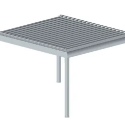 Pergola Bioclimatique Autoportée En Alu Avec Lames Motorisées Hostun II -Jardelix Soldes Magasin pergola bioclimatique aluminium motorisee hostun blanc