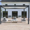 Pergola Bioclimatique En Aluminium Lames Orientables Ombréa - 12 M² -Jardelix Soldes Magasin pergola bioclimatique ombrea aluminium anthracite 15 728226