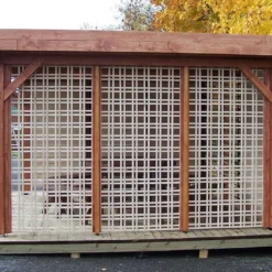 Tonnelle En Bois Avec Treillage Toit Plat Bac Acier – Ombra 4 X 4 M