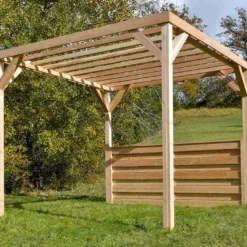 Pergola Modulable En Bois Douglas 2,90 X 2,90 M -Jardelix Soldes Magasin pergola bois modulable 1 paroi mon petit potager