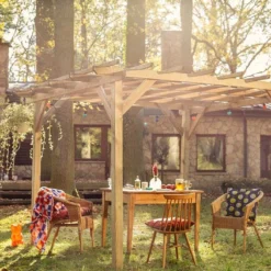 Pergola En Bois Traité Sous Pression – 300 X 300 X 215 Cm