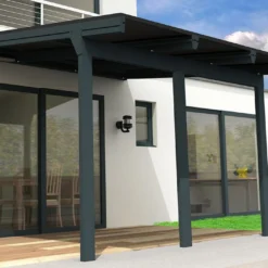 Pergola Photovoltaïque En Aluminium Cornaline Gris – 19,9 M²