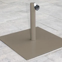 Pied De Parasol En Acier Laqué - Flat 7 Pied De Parasol En Acier Laqué - Flat -Jardelix Soldes Magasin pied parasol flat taupe