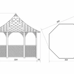 Kiosque De Jardin En Bois Traité Toit En Shingle Chopin Eco - 11,34 M² -Jardelix Soldes Magasin plan dimensions kiosque jardin chopin eco