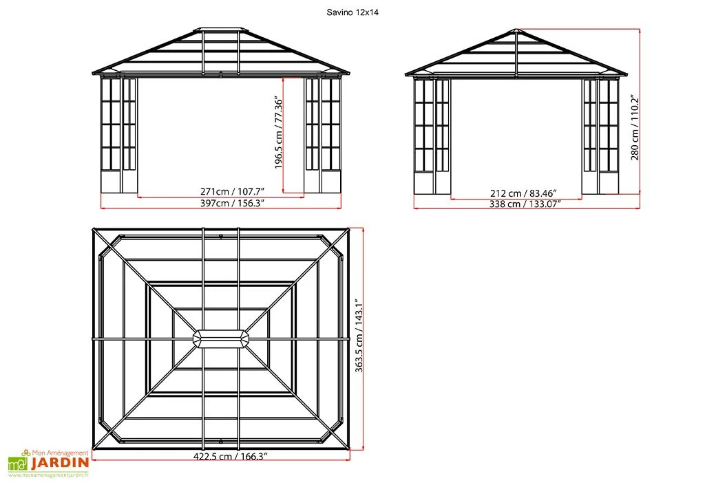 Pavillon De Jardin En Aluminium Avec Moustiquaire - Savino 6 Pavillon De Jardin En Aluminium Avec Moustiquaire - Savino â Image 4