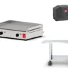 Plancha à Gaz En Inox Alfa 600 (40 X 60 Cm) + Chariot Et Housse -Jardelix Soldes Magasin plancha alfa kit complet 1