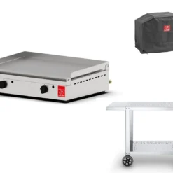 Plancha à Gaz En Inox Alfa 600 (40 X 60 Cm) + Chariot Et Housse