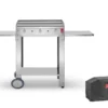 Plancha Gaz Inox CHEF 80 XL + Chariot Ouvert (Pack Complet) -Jardelix Soldes Magasin plancha chef 80 xl chariot