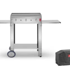 Plancha Gaz Inox CHEF 80 XL + Chariot Ouvert (Pack Complet)