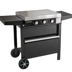 Plancha à Gaz 3 Brûleurs Sur Chariot En Métal Finesta