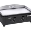 Plancha à Gaz En Inox 2 Brûleurs 5,5 KW Noir - 59 X 38 Cm -Jardelix Soldes Magasin plancha gaz inox noir roller grill