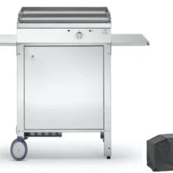 Plancha électrique En Inox Avec Chariot Fermé + Housse De Protection - 54 X 50 X 20 Cm