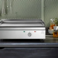 Plancha électrique En Inox 2080 W Avec Couvercle Amovible - 54 X 50 X 20 Cm