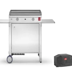 Plancha Gaz Inox CHEF 55 XL + Chariot Fermé (Pack Complet)