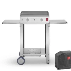 Plancha Gaz Inox CHEF 55 XL + Chariot Ouvert (Pack Complet)
