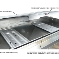 Plancha Gaz Inox 2 Brûleurs Plaque Lisse 53x40 Cm – CHEF 55 XL -Jardelix Soldes Magasin plancha pla.net chef 55 xl 2