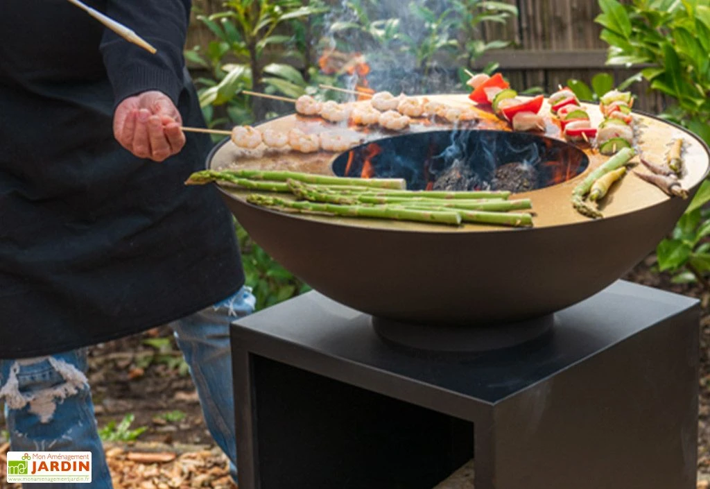 Braséro Plancha D’extérieur Avec Plaque De Cuisson En Acier - ø 60 Cm 3 Braséro Plancha D’extérieur Avec Plaque De Cuisson En Acier - ø 60 Cm