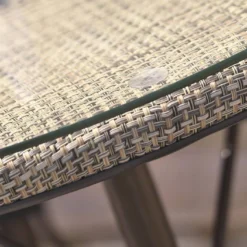 Table Ronde En Aluminium Ushuaia (125cm) 9 Table Ronde En Aluminium Ushuaia (125cm) -Jardelix Soldes Magasin plateau verre table jardin resine tressee