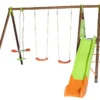 Portique Balançoires + Toboggan Bois Et Métal Akeo 1 Portique Balançoires + Toboggan Bois Et Métal Akeo -Jardelix Soldes Magasin portique aire de jeux bois acier akeo 2
