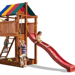 Aire De Jeux Paradise : Toboggan + Escalade + Corde + Echelle -Jardelix Soldes Magasin portique aire de jeux comete 11