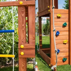 Aire De Jeux Paradise : Toboggan + Escalade + Corde + Echelle -Jardelix Soldes Magasin portique aire de jeux comete 2