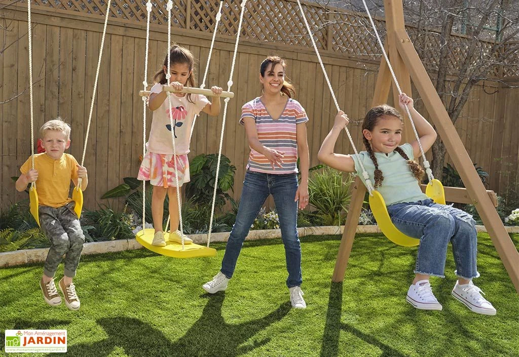 KidKraft Aire De Jeux En Bois Portique Balançoires Et Toboggan – Hideway Haven 7 KidKraft Aire De Jeux En Bois Portique Balançoires Et Toboggan – Hideway Haven – Image 6