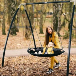 Axi Portique Balançoire Nid D’oiseau En Acier – 238 X 210 X 218 Cm