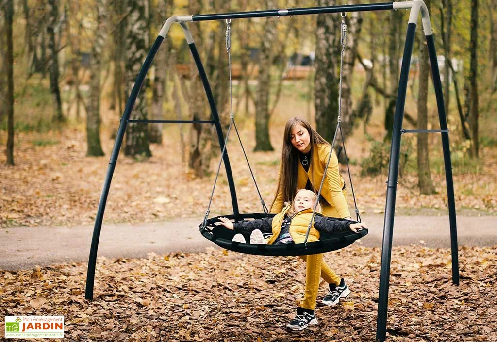 Axi Portique Balançoire Nid D’oiseau En Acier – 238 X 210 X 218 Cm 3 Axi Portique Balançoire Nid D’oiseau En Acier – 238 X 210 X 218 Cm