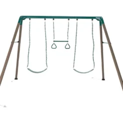 Lifetime Portique Balançoires Et Trapèze En Métal – Kids Swing Set -Jardelix Soldes Magasin portique balancoires trapeze metal lifetime