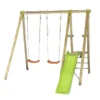 Portique Balançoires + Toboggan Bois Dani -Jardelix Soldes Magasin portique bois 2agres 1toboggan dani