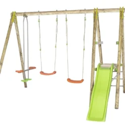 Portique Balançoire Et Toboggan Bois 2,30 M Tutti