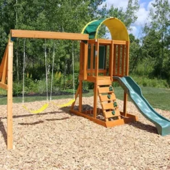 KidKraft Portique En Bois Ainsley Balançoires, Toboggan, Escalade