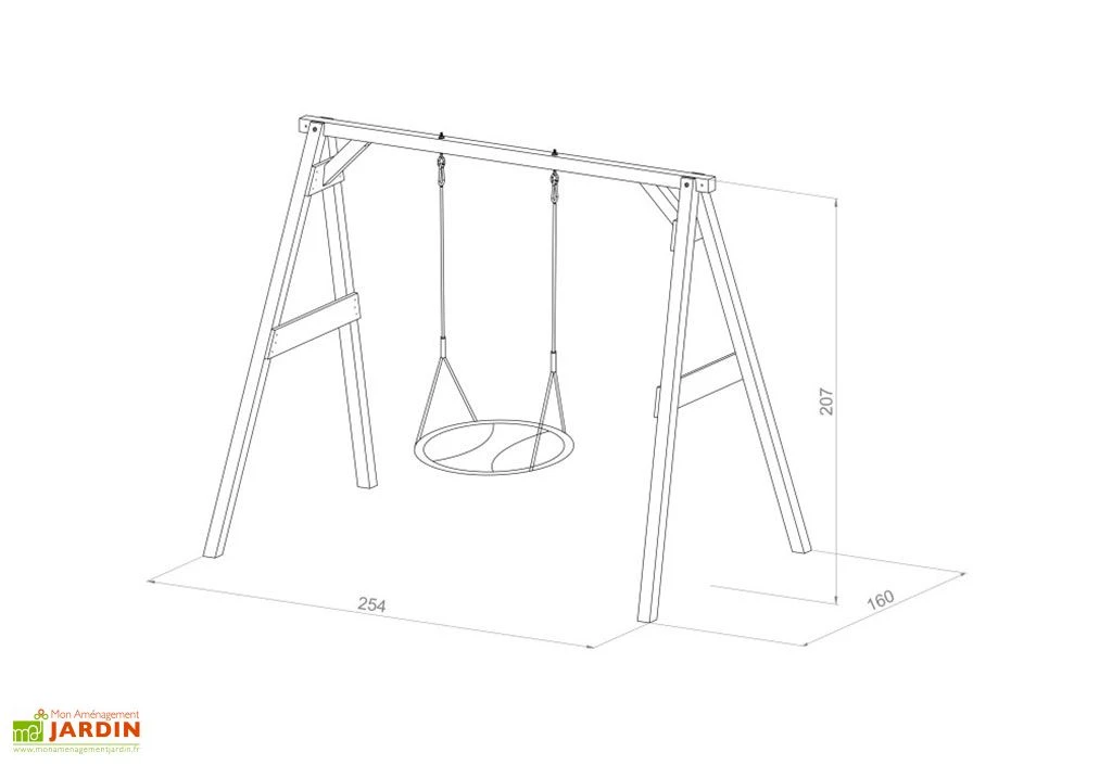 Axi Portique En Bois De Hemlock Avec Balançoire Nid D’Oiseau 8 Axi Portique En Bois De Hemlock Avec Balançoire Nid D’Oiseau – Image 6