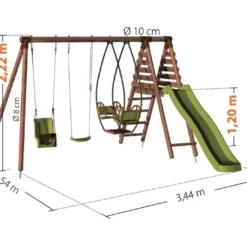 Portique Toboggan + Balancelle + 1 Balançoire + Siège Bébé – Colza 7 Portique Toboggan + Balancelle + 1 Balançoire + Siège Bébé – Colza -Jardelix Soldes Magasin portique colza dimensions